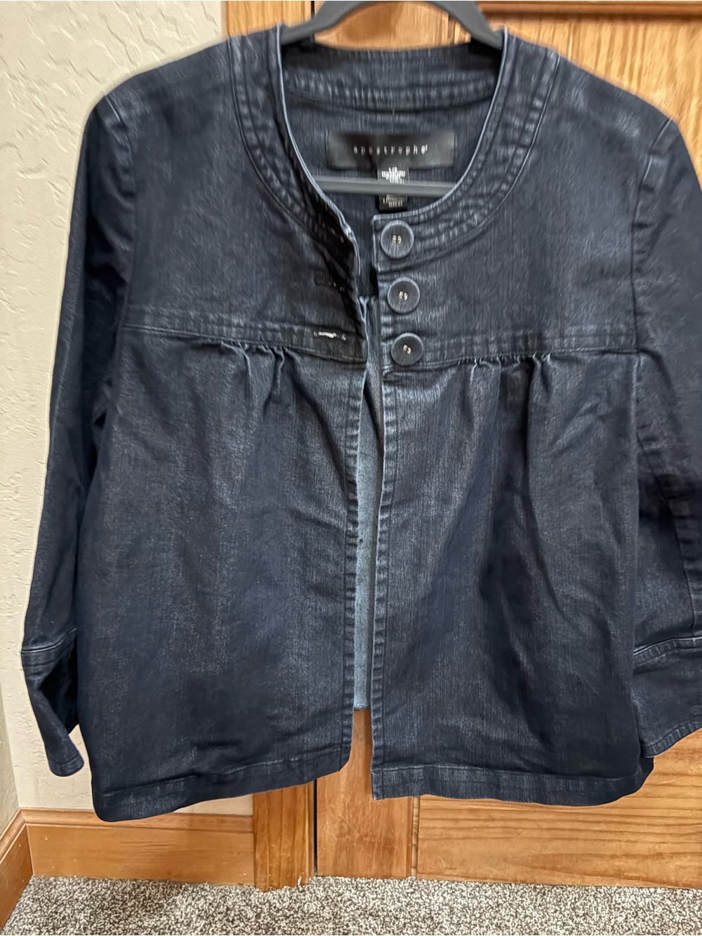 Apostrophe Dark Blue swing Jean Jacket with Button Front